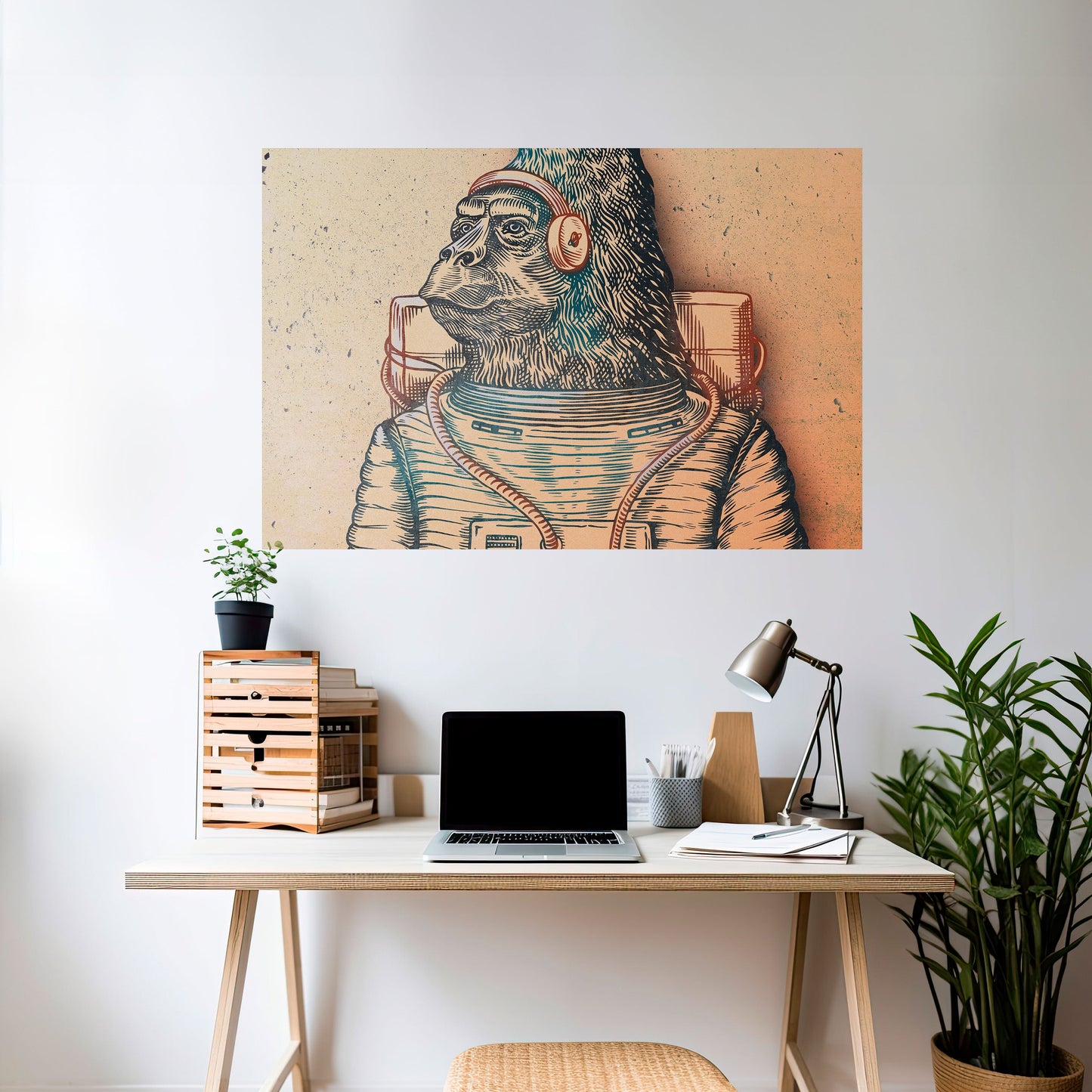 GORILLA GROOVE Poster orizzontale staccabile e attaccabile