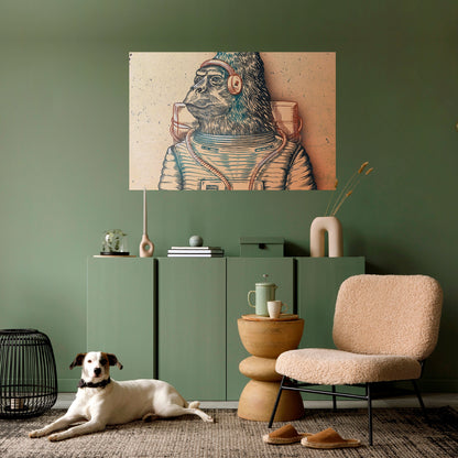 GORILLA GROOVE Poster orizzontale staccabile e attaccabile
