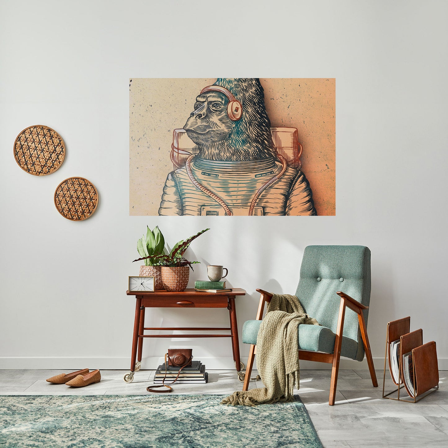 GORILLA GROOVE Poster orizzontale staccabile e attaccabile