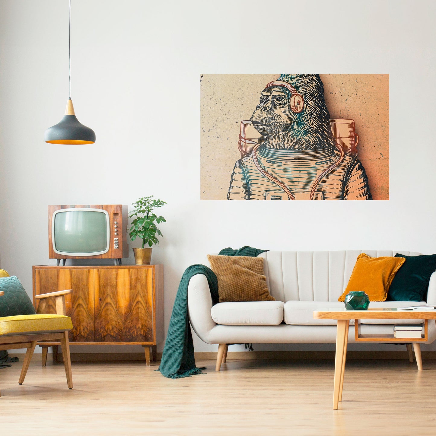 GORILLA GROOVE Poster orizzontale staccabile e attaccabile