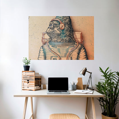 GORILLA GROOVE Poster orizzontale staccabile e attaccabile
