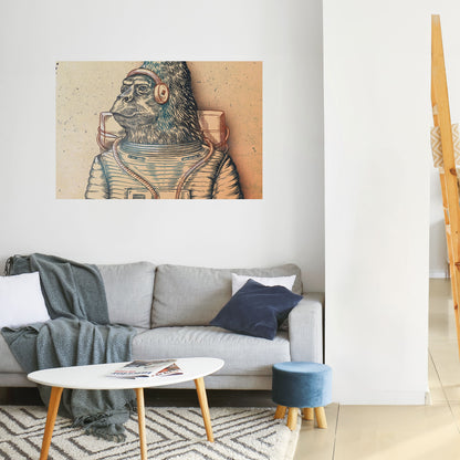 GORILLA GROOVE Poster orizzontale staccabile e attaccabile