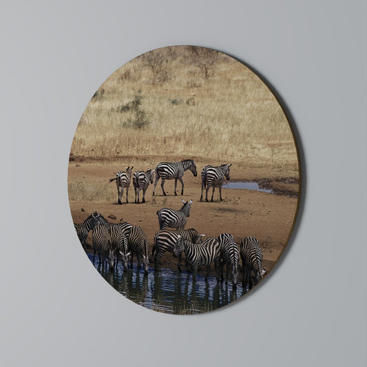 THE ZEBRA HARMONY Round Wall Art