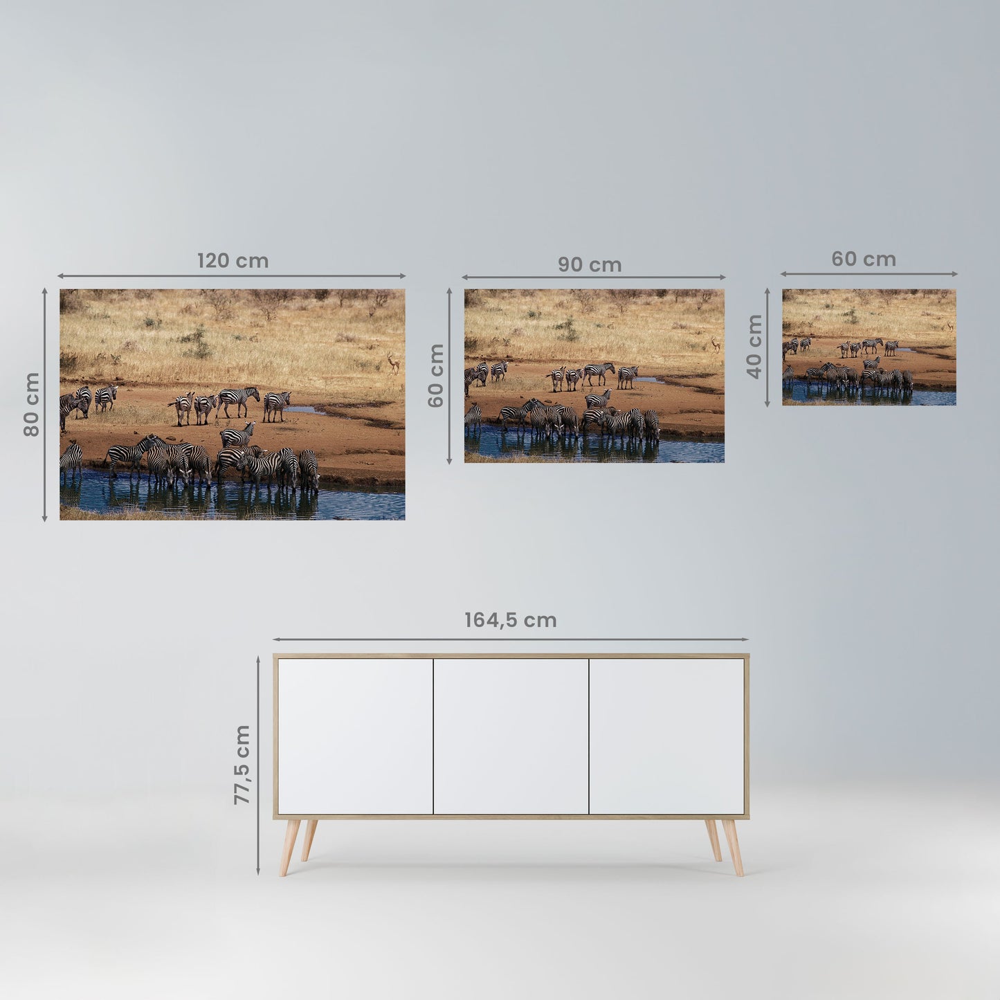 Poster orizzontale staccabile e attaccabile THE ZEBRA HARMONY