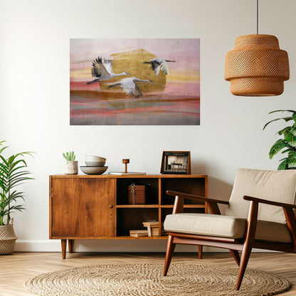 ELEGANTE SINFONIA DI VOLO Poster orizzontale staccabile e attaccabile