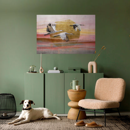 ELEGANTE SINFONIA DI VOLO Poster orizzontale staccabile e attaccabile