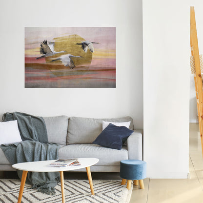 ELEGANTE SINFONIA DI VOLO Poster orizzontale staccabile e attaccabile