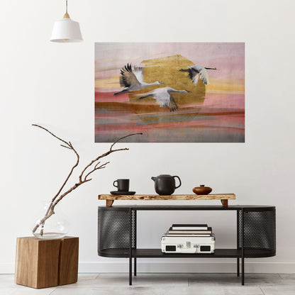 ELEGANTE SINFONIA DI VOLO Poster orizzontale staccabile e attaccabile