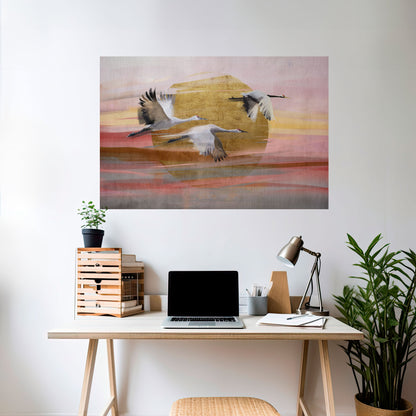 ELEGANTE SINFONIA DI VOLO Poster orizzontale staccabile e attaccabile