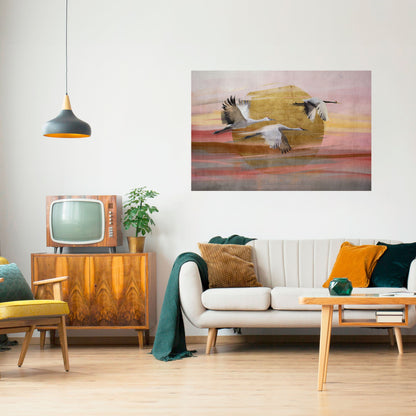 ELEGANTE SINFONIA DI VOLO Poster orizzontale staccabile e attaccabile