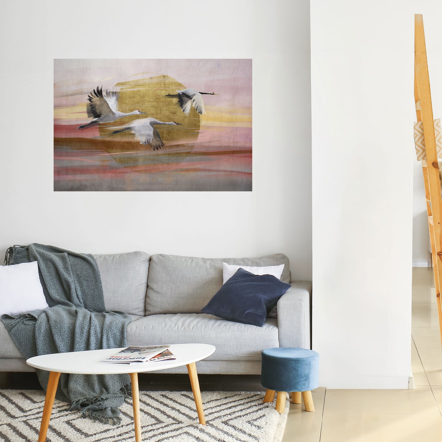 ELEGANTE SINFONIA DI VOLO Poster orizzontale staccabile e attaccabile