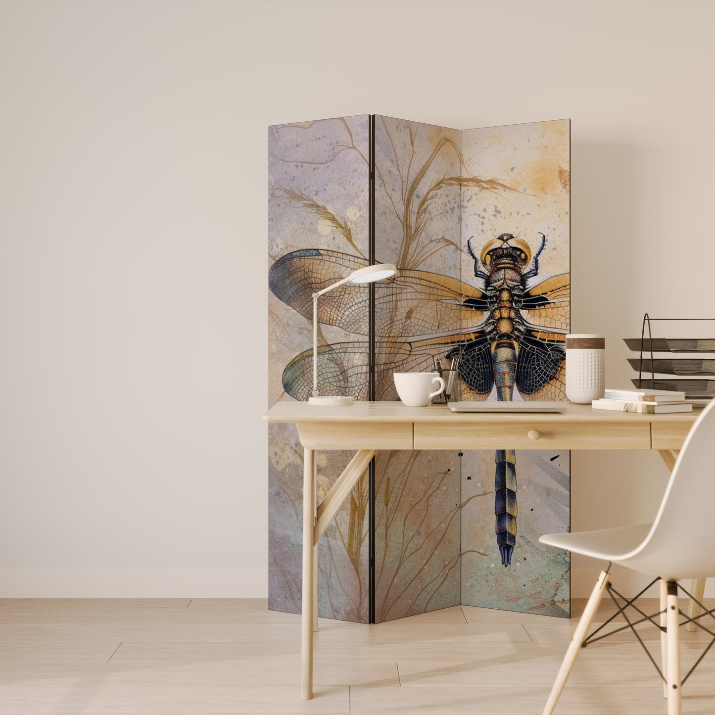 HER HIGHNESS DRAGONFLY - Divisorio decorativo per ambienti a 3 pannelli