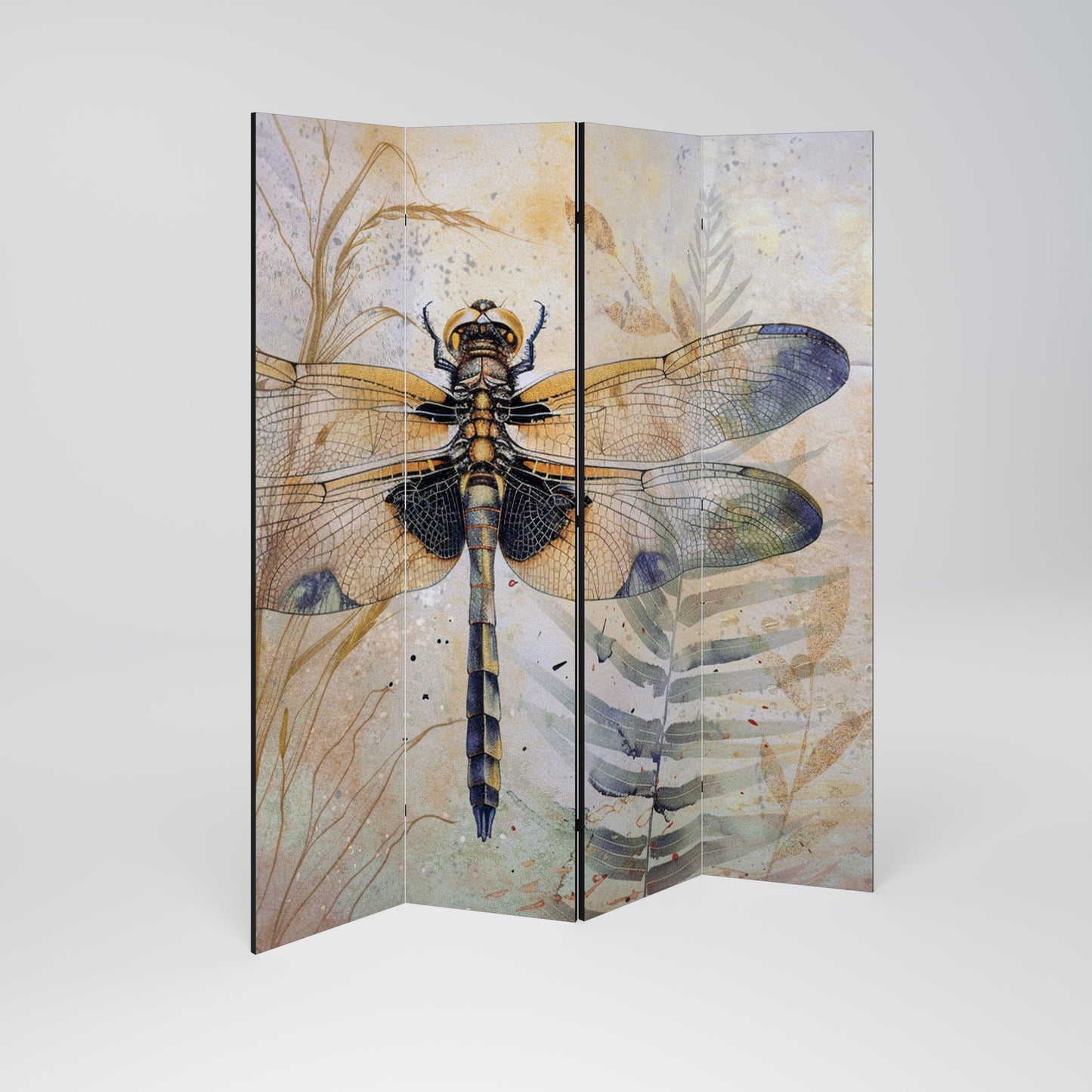 HER HIGHNESS DRAGONFLY Decorative 4-Panel Room Divider
