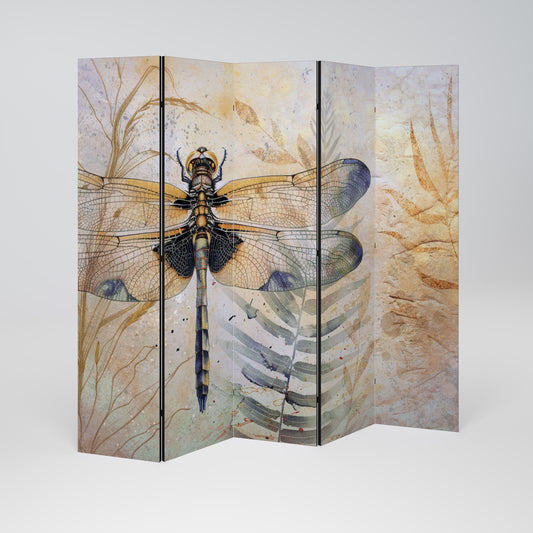 HER HIGHNESS DRAGONFLY - Divisorio decorativo per ambienti a 5 pannelli
