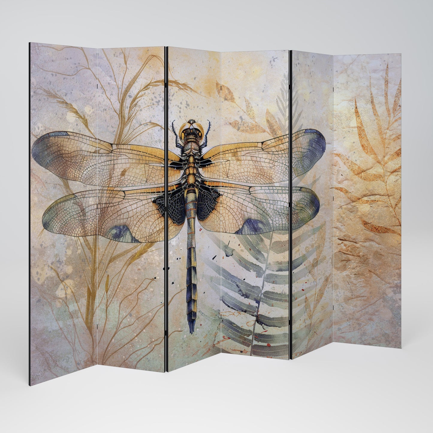 HER HIGHNESS DRAGONFLY - Divisorio decorativo per ambienti a 6 pannelli