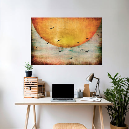 Poster orizzontale staccabile e attaccabile UP TO THE SUN