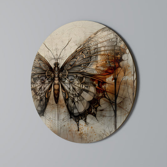 MECHANICAL BEAUTY UNVEILED Round Wall Art