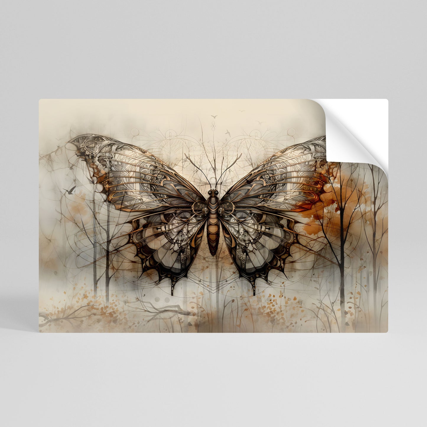 MECHANICAL BEAUTY UNVEILED Peel and Stick Horizontal Poster