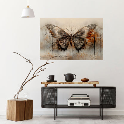 MECHANICAL BEAUTY UNVEILED Peel and Stick Horizontal Poster