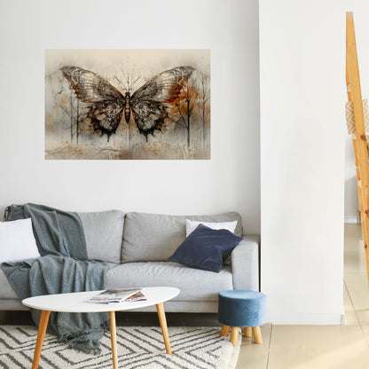 MECHANICAL BEAUTY UNVEILED Peel and Stick Horizontal Poster