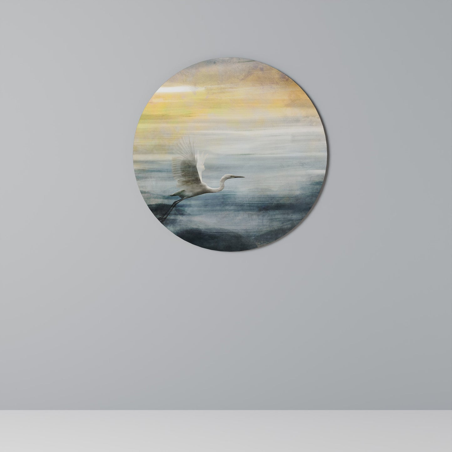 HERON IN FLY Decorazione da Parete Rotonda