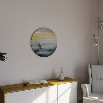 HERON IN FLY Decorazione da Parete Rotonda