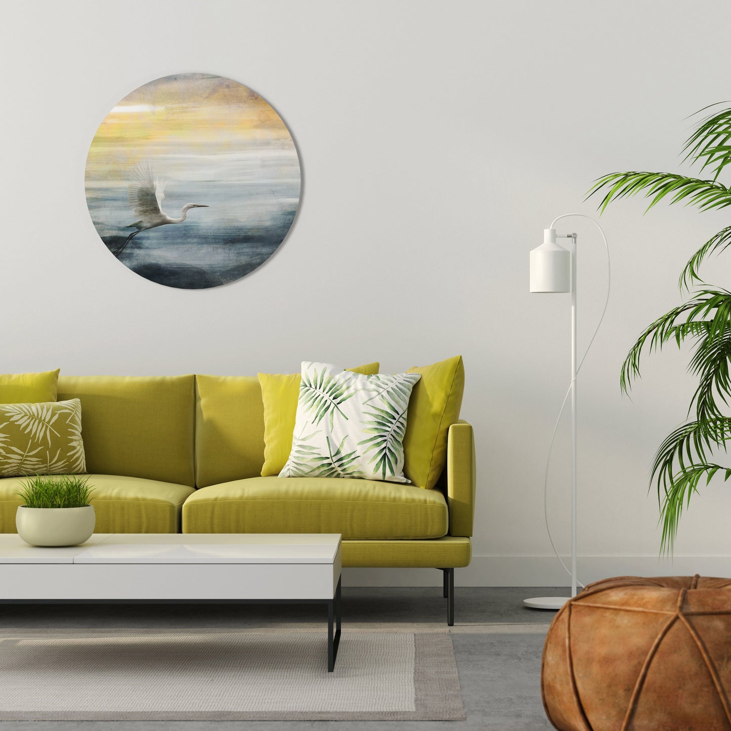HERON IN FLY Decorazione da Parete Rotonda