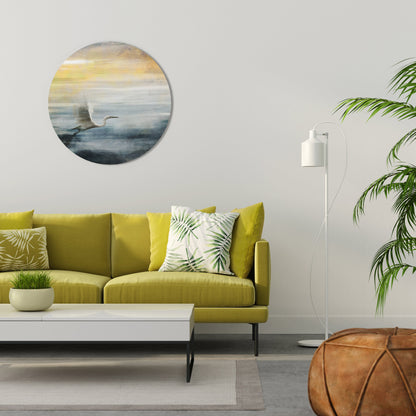 HERON IN FLY Decorazione da Parete Rotonda