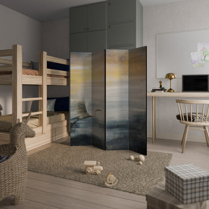 HERON IN FLY Divisorio decorativo per ambienti a 4 pannelli