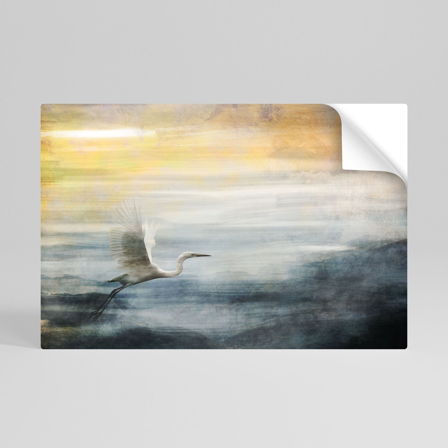 AIRONE IN VOLO Poster orizzontale staccabile e attaccabile