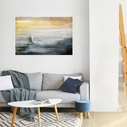 AIRONE IN VOLO Poster orizzontale staccabile e attaccabile