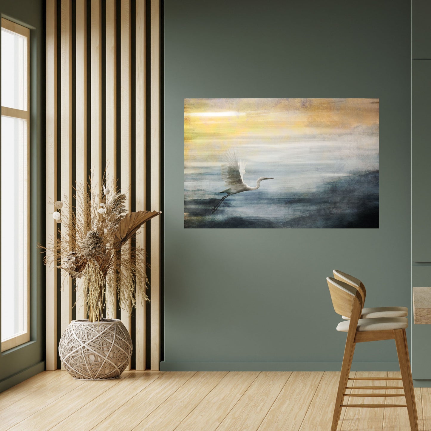 AIRONE IN VOLO Poster orizzontale staccabile e attaccabile