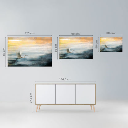 AIRONE IN VOLO Poster orizzontale staccabile e attaccabile