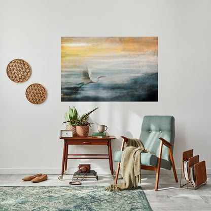 AIRONE IN VOLO Poster orizzontale staccabile e attaccabile