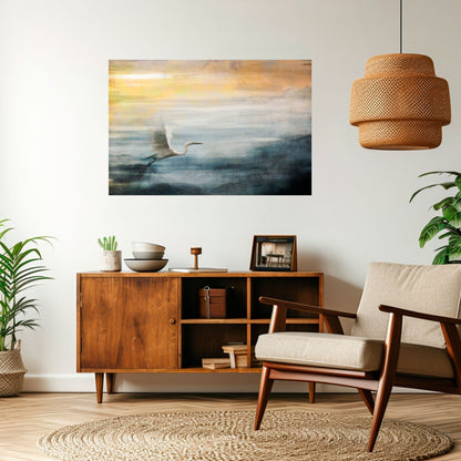 AIRONE IN VOLO Poster orizzontale staccabile e attaccabile