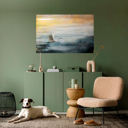 AIRONE IN VOLO Poster orizzontale staccabile e attaccabile