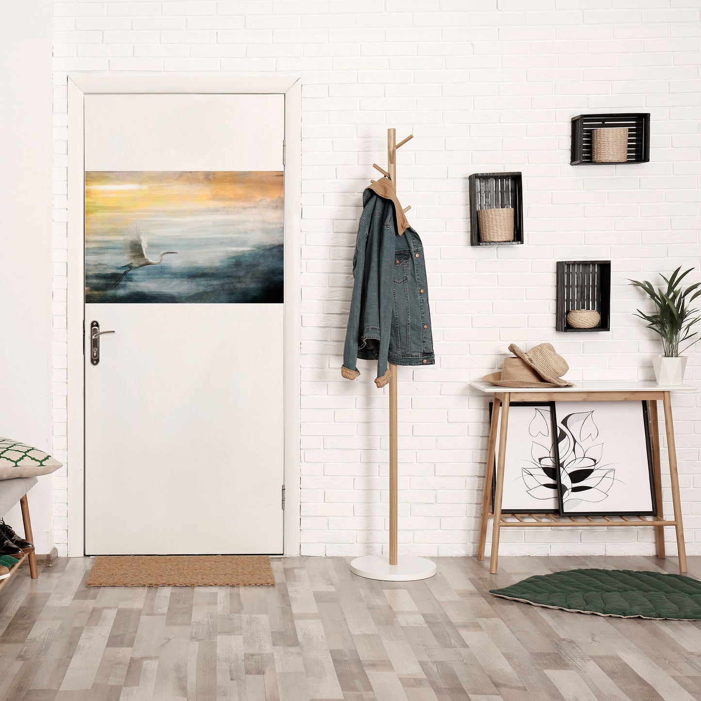 AIRONE IN VOLO Poster orizzontale staccabile e attaccabile