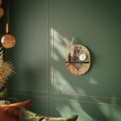 EQUINE SWAGGER Oval Art Shelf In Black Finish