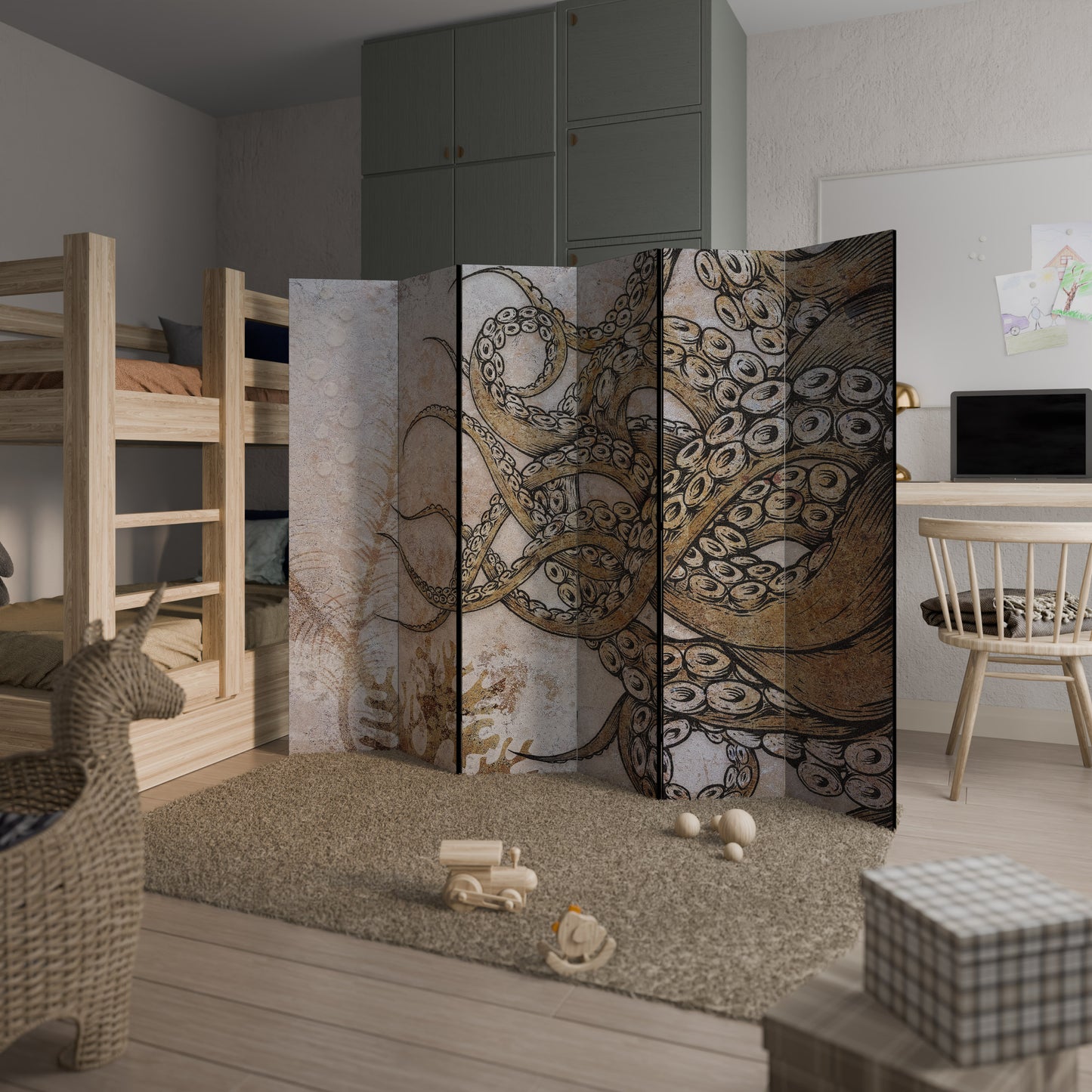 ECHOES OF ATLANTIS Divisorio decorativo per ambienti a 6 pannelli