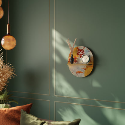 MYSTICAL DRAGON Mensola Ovale Decorativa in Effetto Rovere