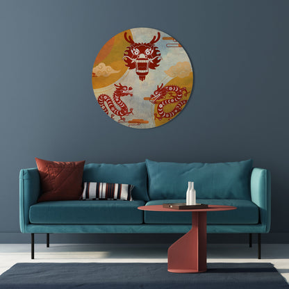 MYSTICAL DRAGON Round Wall Art