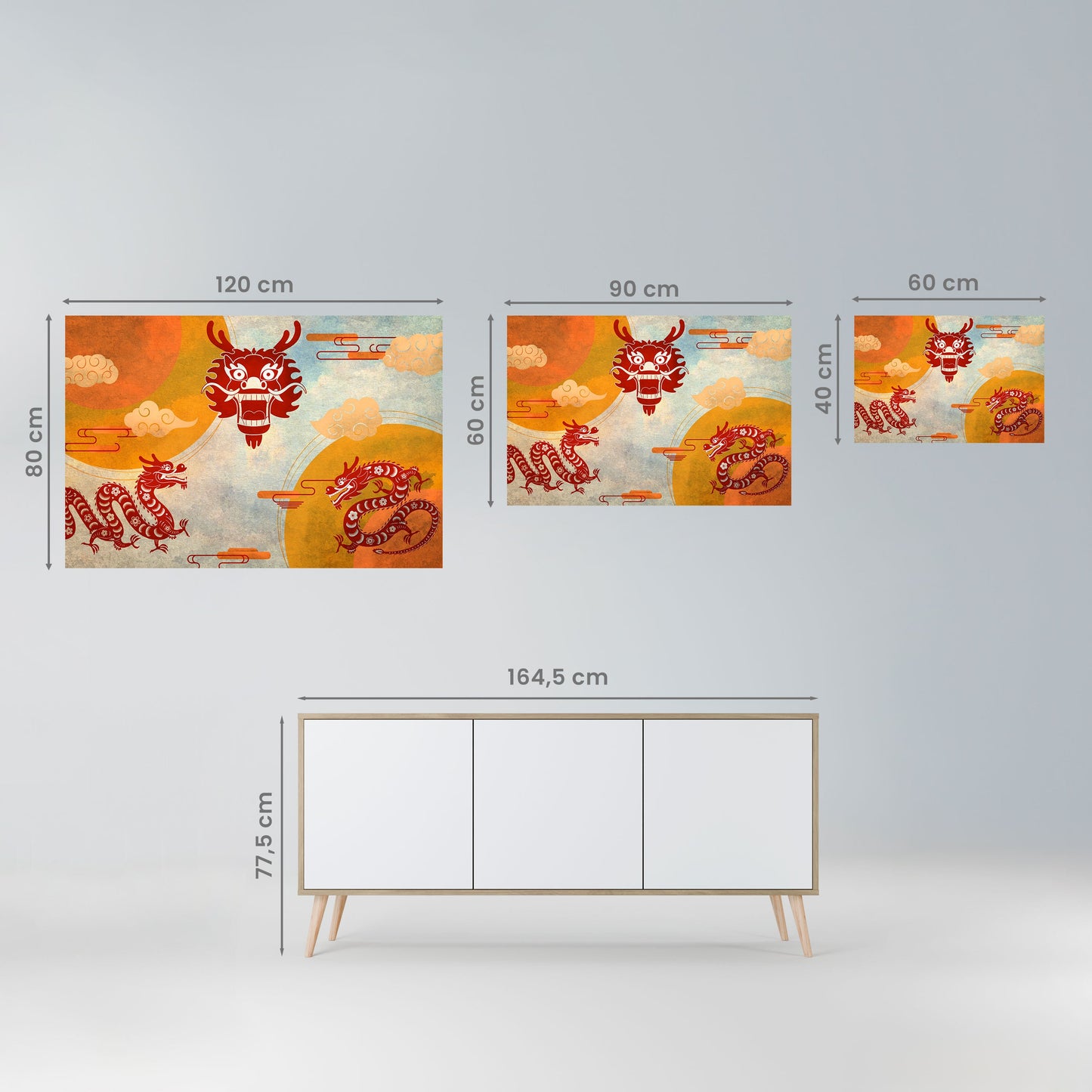 MYSTICAL DRAGON Peel and Stick Horizontal Poster