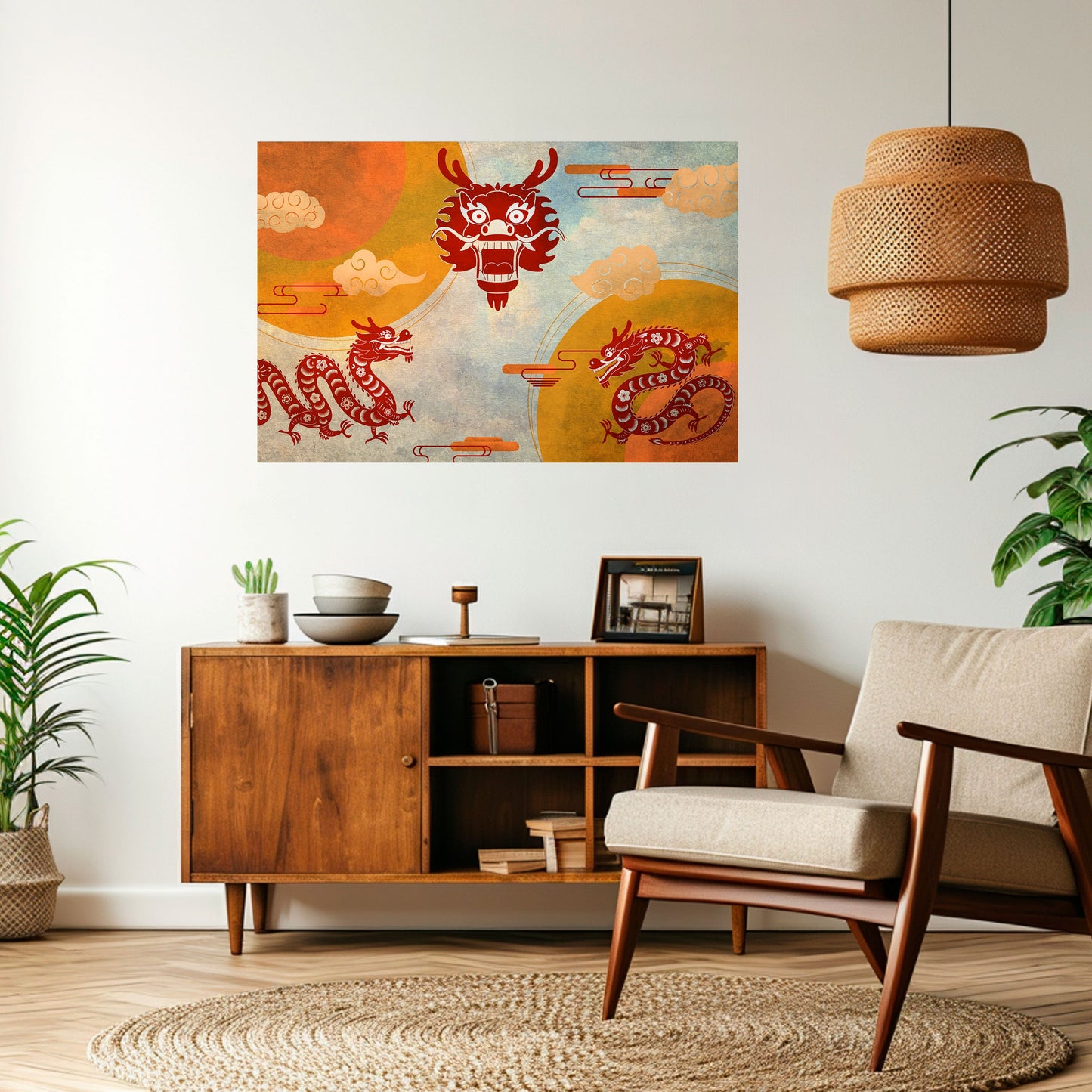 MYSTICAL DRAGON Peel and Stick Horizontal Poster