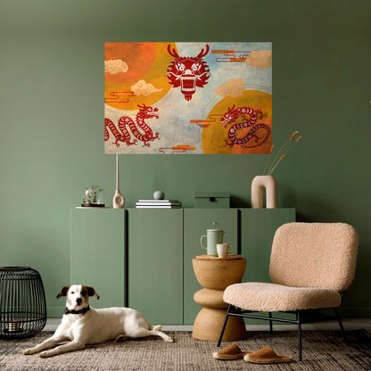 MYSTICAL DRAGON Peel and Stick Horizontal Poster