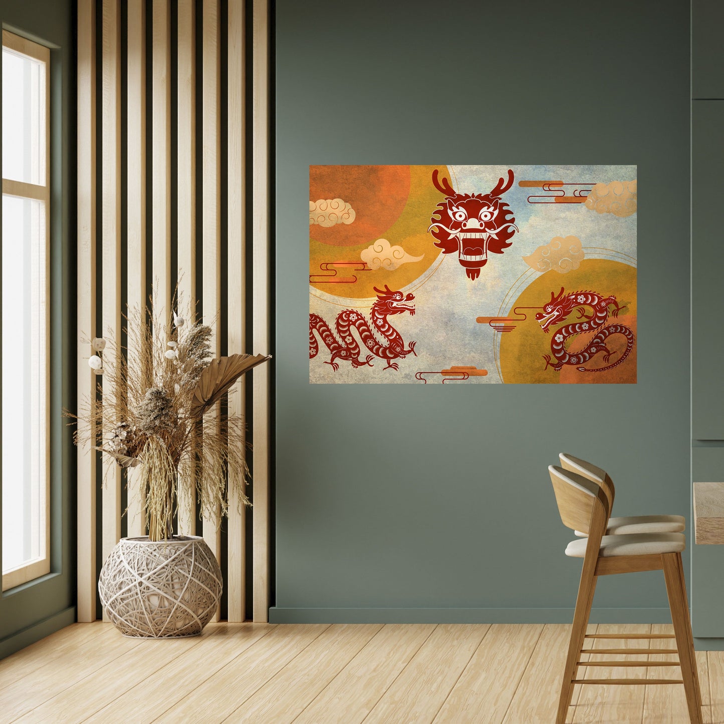 MYSTICAL DRAGON Peel and Stick Horizontal Poster