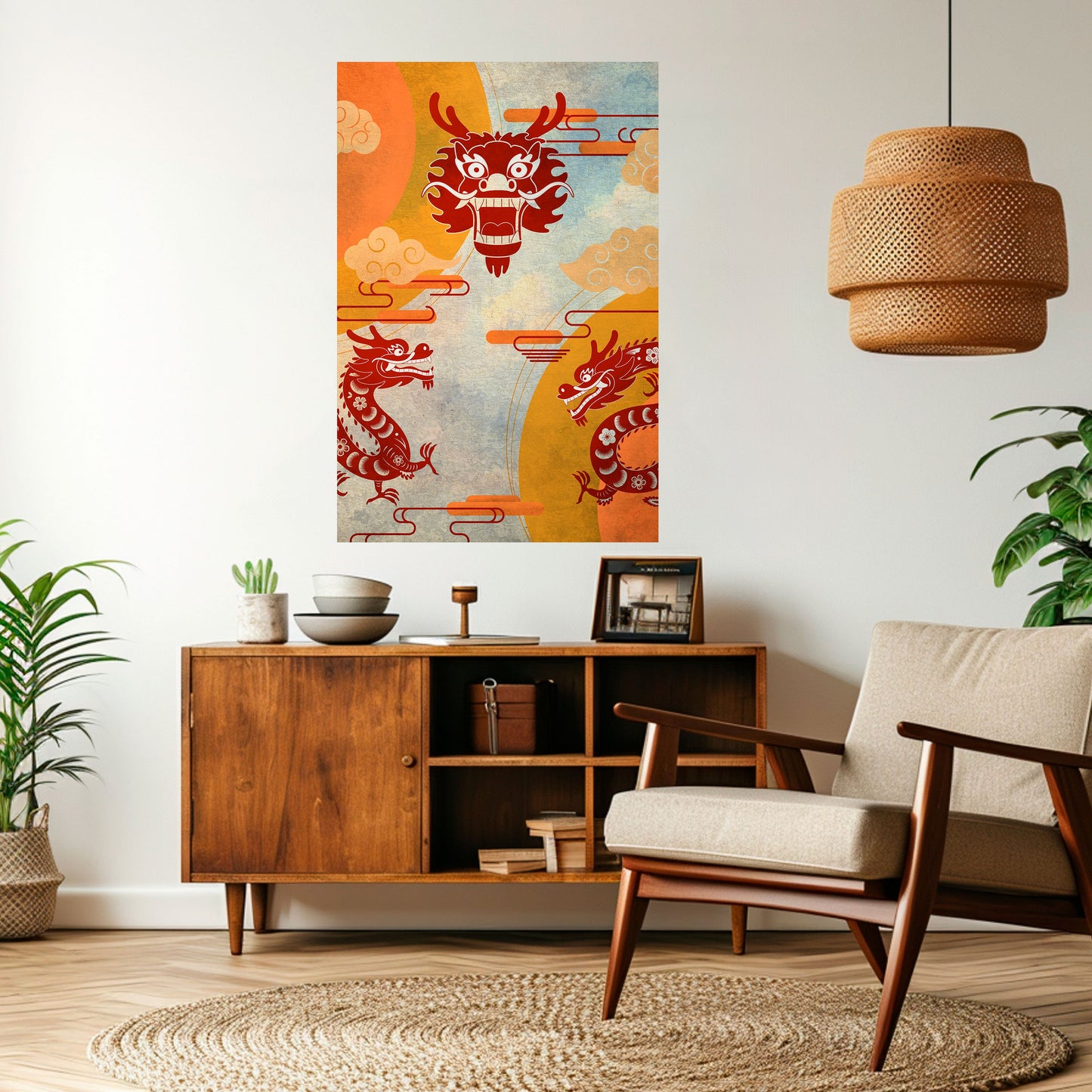 Poster verticale staccabile e attaccabile DRAGO MISTICO