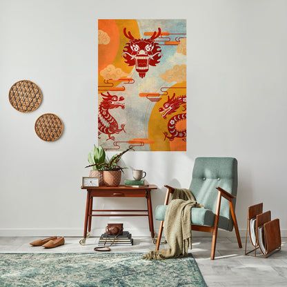 Poster verticale staccabile e attaccabile DRAGO MISTICO