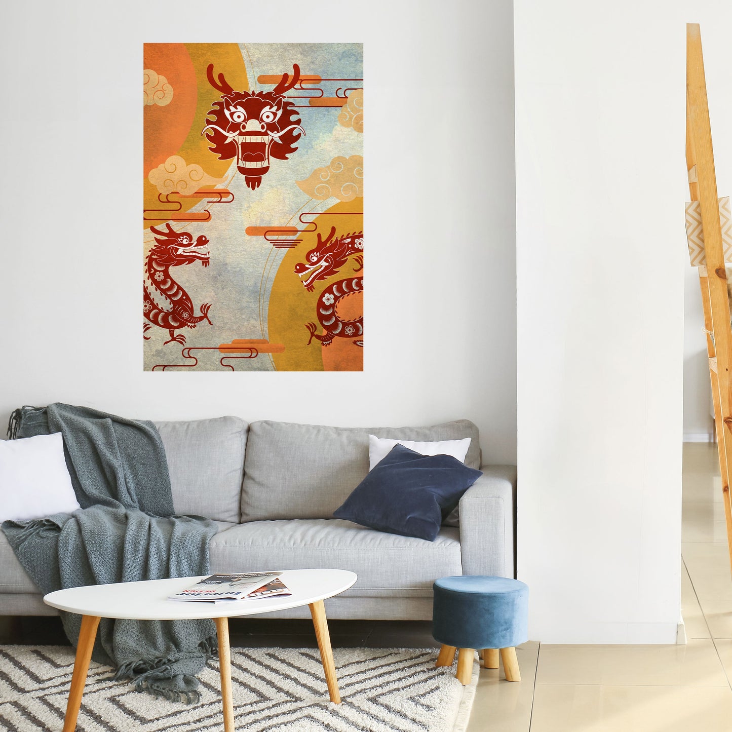 Poster verticale staccabile e attaccabile DRAGO MISTICO