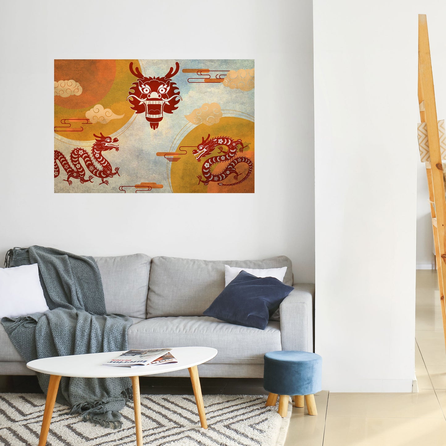 MYSTICAL DRAGON Peel and Stick Horizontal Poster