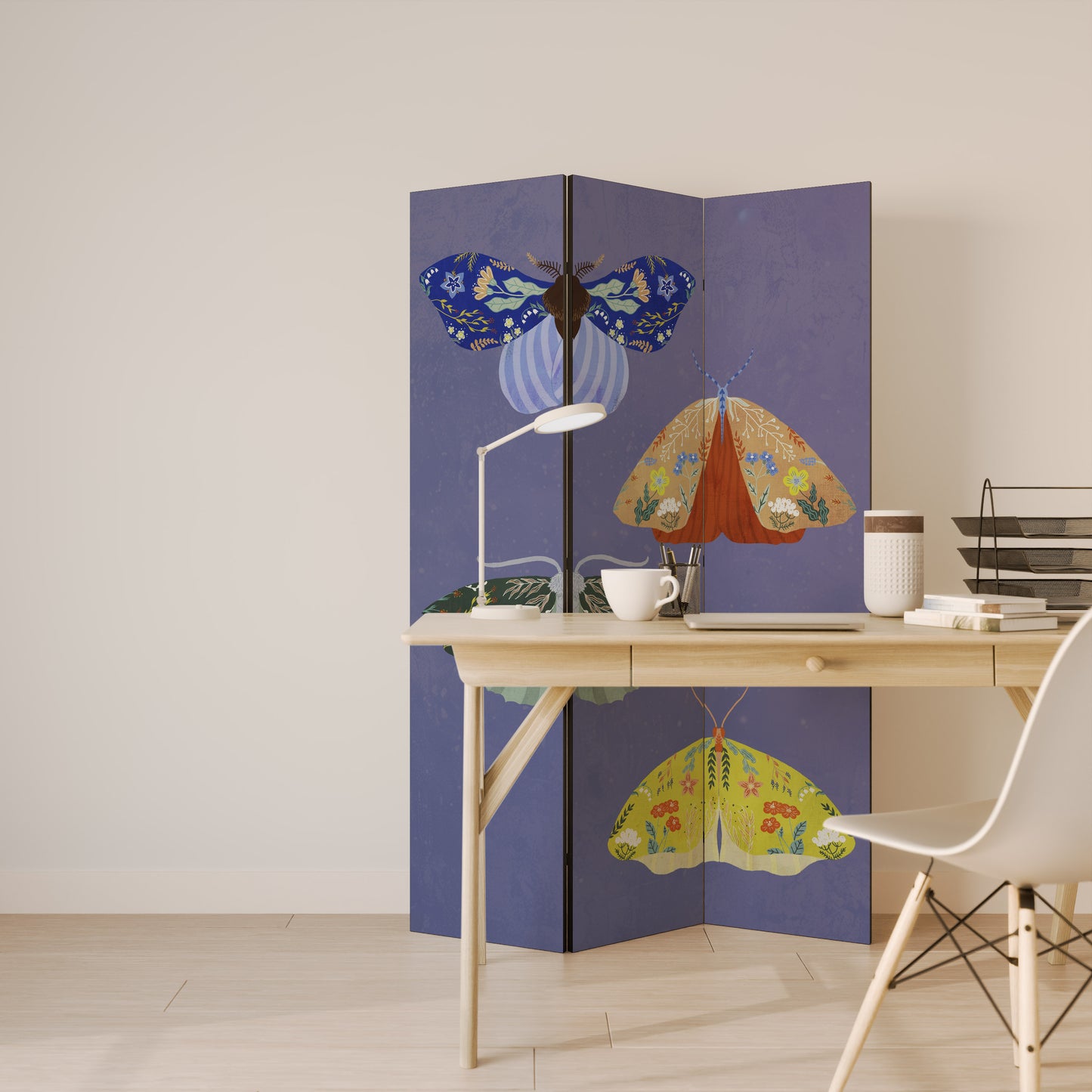 MOTH INTO THE FLAME Decorative 3-Panel Room Divider